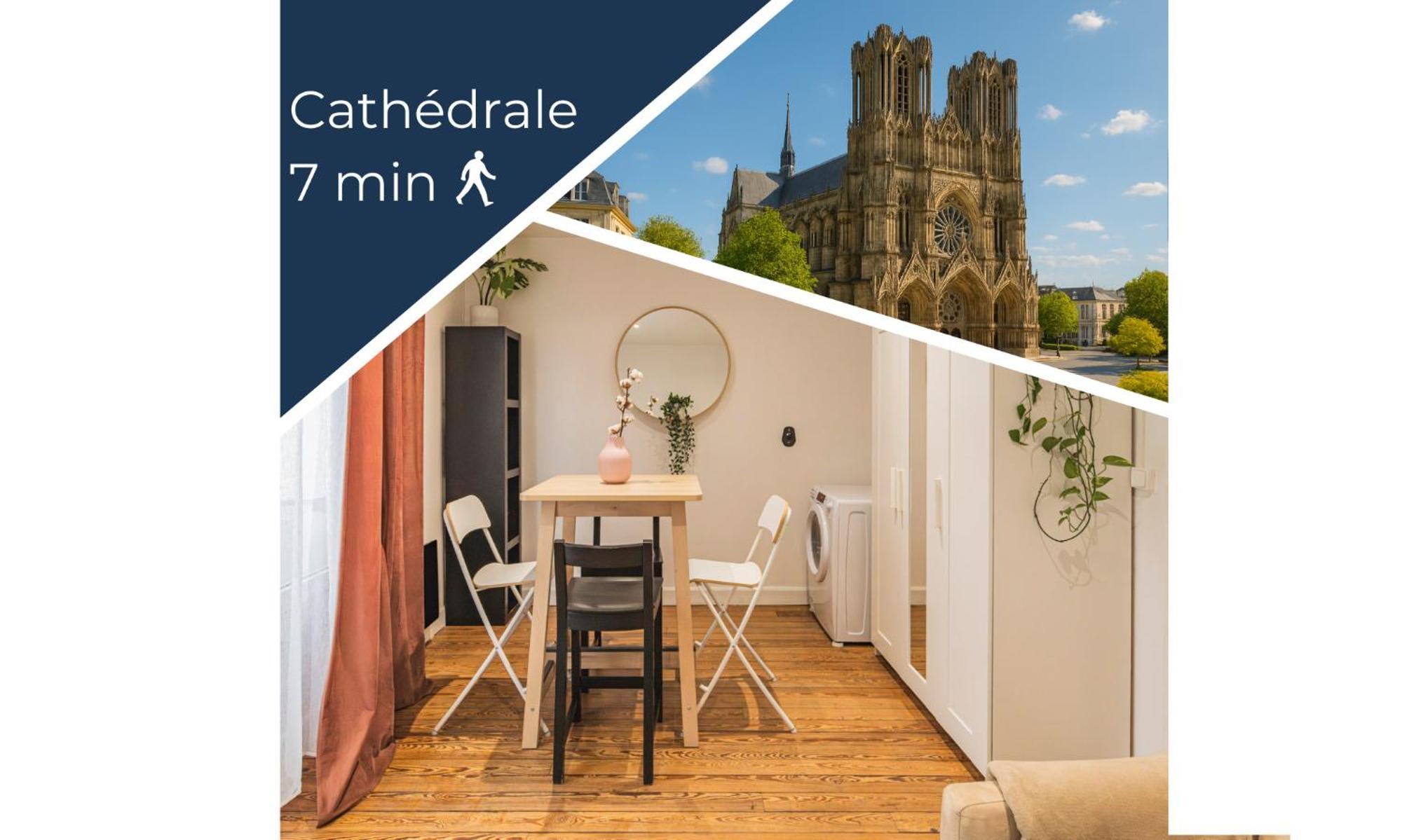 Appartement Scandinave proche Cathédrale Reims Esterno foto